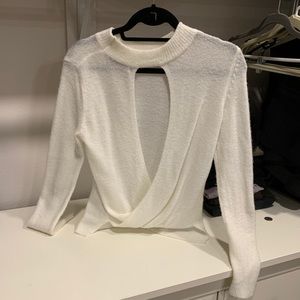 White Sweater with Open Back